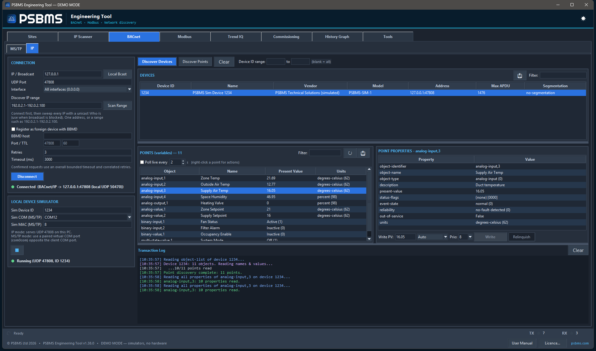 BACnet discovery